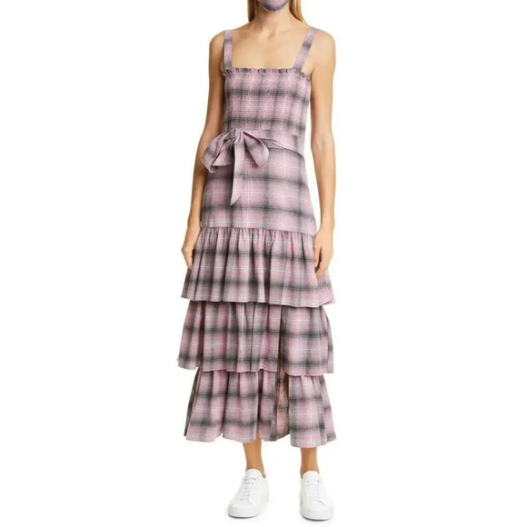 Likely Paretti Plaid maxi tier dress size 10 - Picture 1 of 12